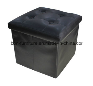 PU Leather Folding Storage Ottoman Bench with Hard Lid