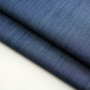 Stock Cotton Yarn Dyed Indigo Denim Fabric for Dress and Shirt